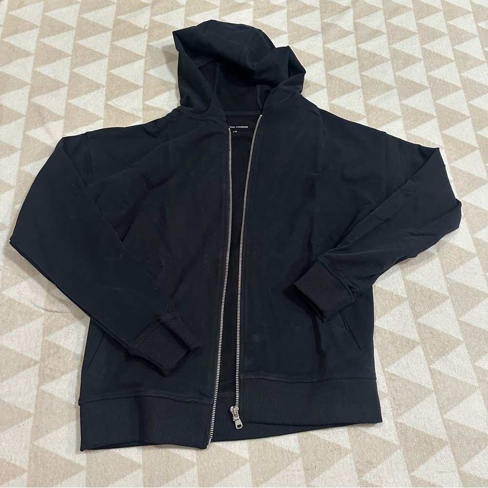 Universal standard black full zip up hoodie